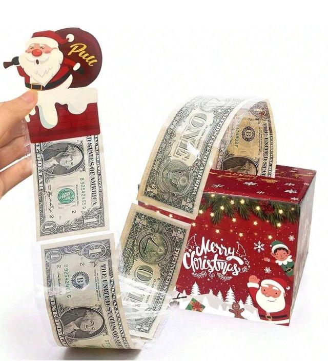 Merry Christmas Money Pull-Out Gift Box - Fun Surprise Cash Holder for Friends, Girlfriends, Wives, Sisters