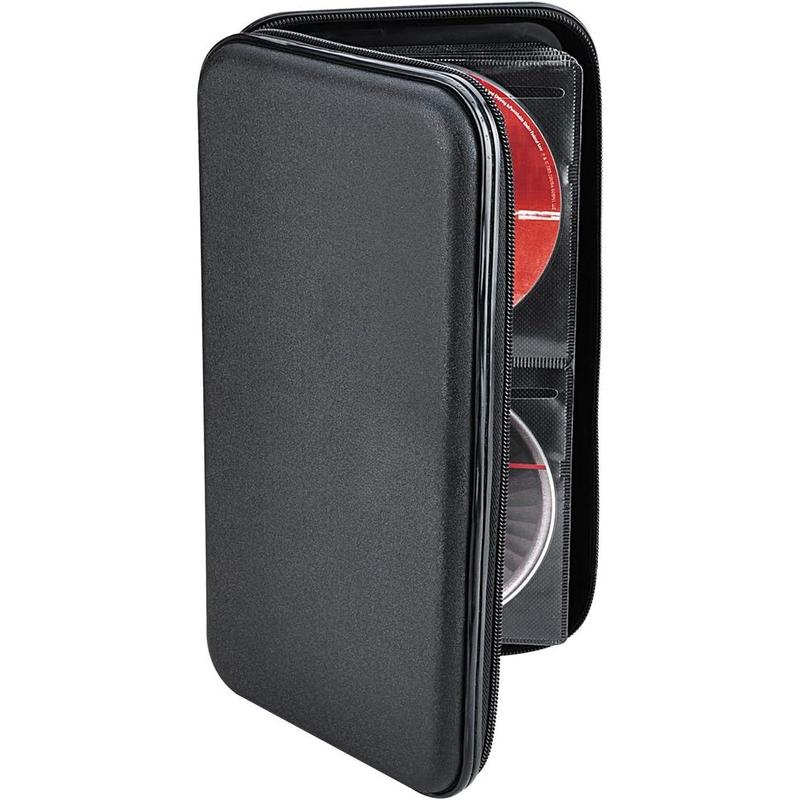 CD DVD Case, 72 Capacity Heavy Duty Wallet, DVD CD Case Holder for Car, Hard Shell Sturdy Case, CD Disk Holder, DVD Disc Binder, Booklet, Protective Blu-ray Wallet (72 Capacity,Black)