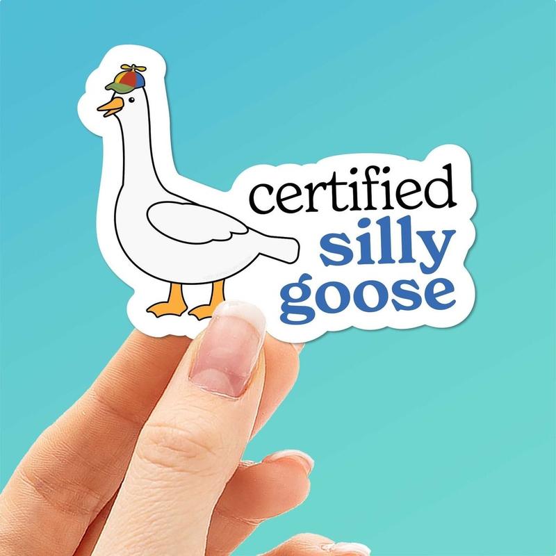 Silly Goose Sticker, Funny Sticker, Goose Sticker, Funny Meme Decal For Water Bottles, Cars, Laptops, Tumblers, Hydroflaks