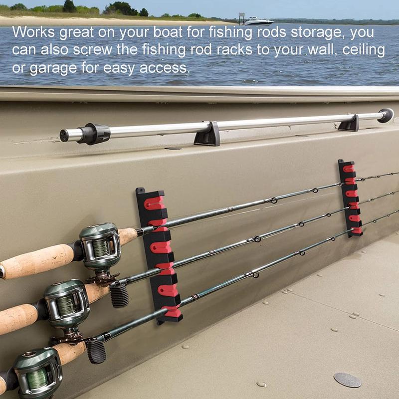 Fishing Pole Storage Rack, 1 Pair Garage & Boat Wall Mounted Fishing Pole Storage Rack with 6 Slots, Fishing Rod Storage Rack for Daily Use, Flyfishing, Fishing Equipment Fishing Stuff, Fishing Accessories