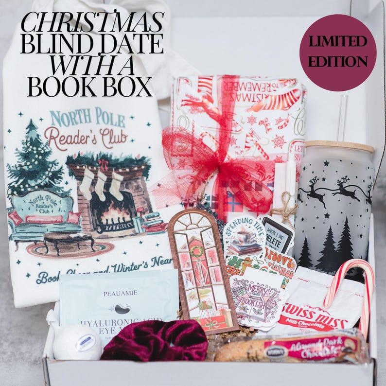 Christmas Gift Box for Women Blind Date with a Book Christmas Book Lover Gift Mystery Book Gift for Friend Holiday Gift Box Book Nerd Basket