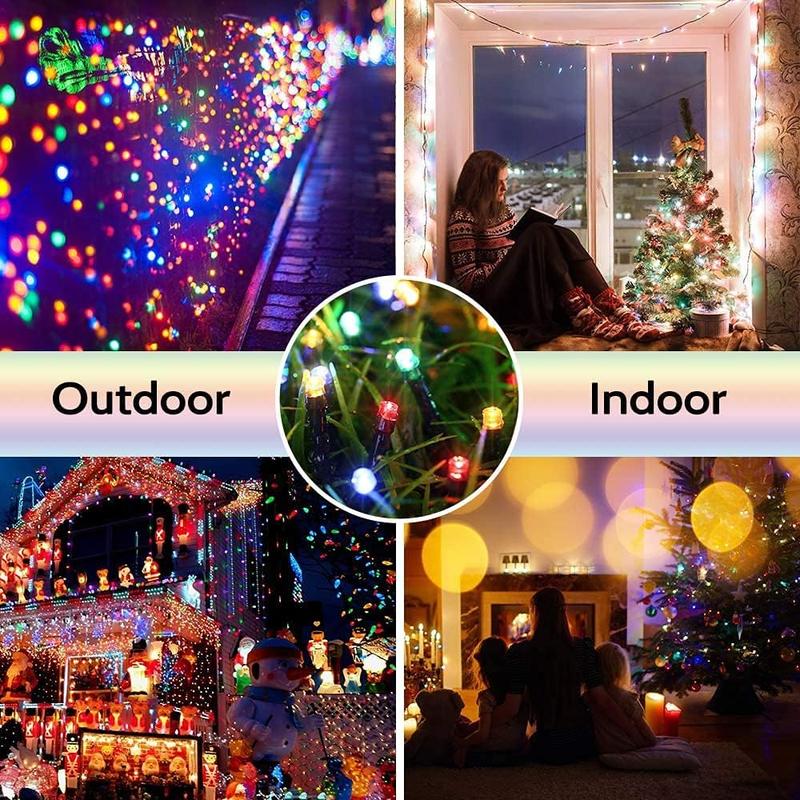 Solar Christmas Lights Outdoor, 98.4ft 300 LED Solar Fairy String Lights, 8 Modes Waterproof Christmas Lights for Garden, Patio, Bush, Home, Party, Wedding, Holiday, Tree Decorations (Multicolor)