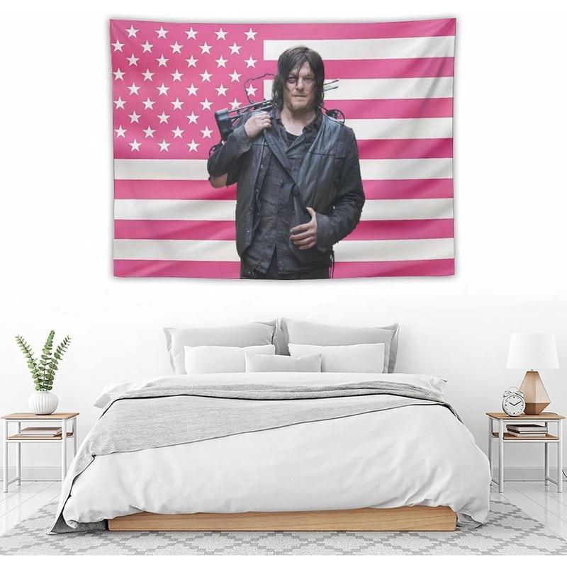 Daryl Funny Pink American Dixon Flag Tapestry Poster Bedroom Living Room Dormitory Wall Outdoor Garden Decor Aesthetic Merch30 x40