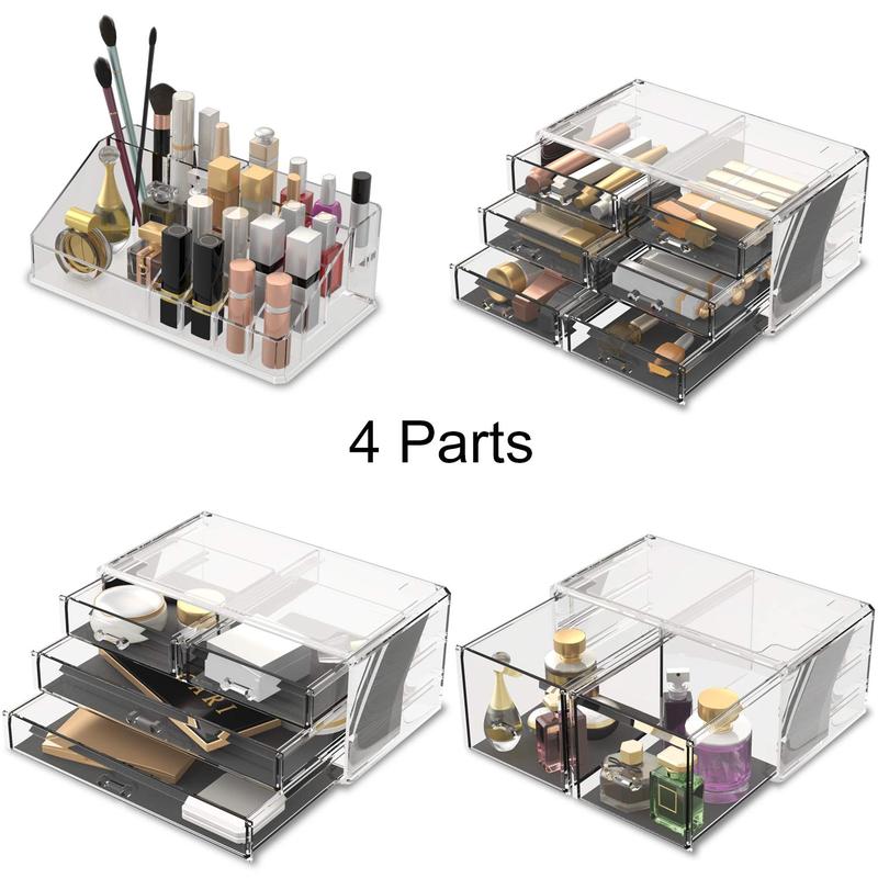 Makeup  Organizer Storage Drawers Display Boxes Case with 12 Drawers(Clear)