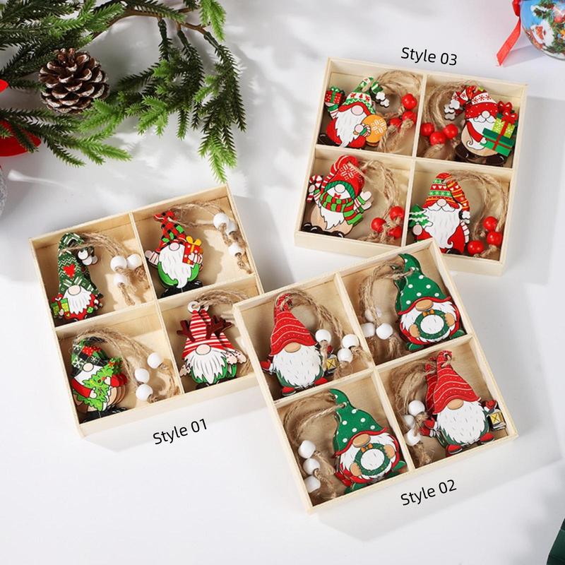 Boxed Christmas Tree Pendants, 12pcs box Cute Gnome Design Hanging Decoration, Christmas Decorations for Home Party Tree