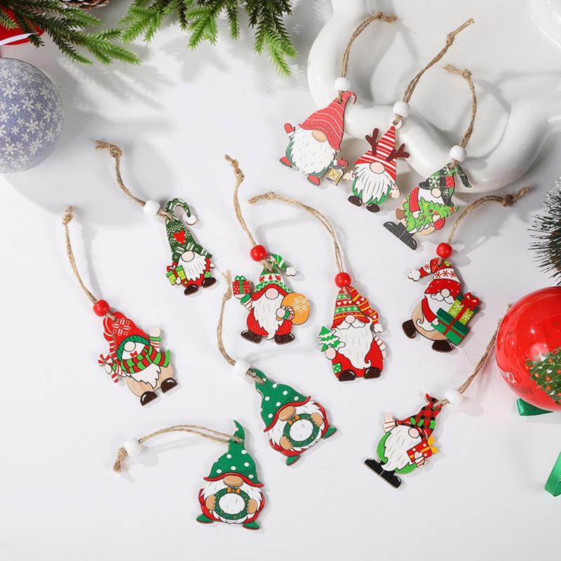 Boxed Christmas Tree Pendants, 12pcs box Cute Gnome Design Hanging Decoration, Christmas Decorations for Home Party Tree