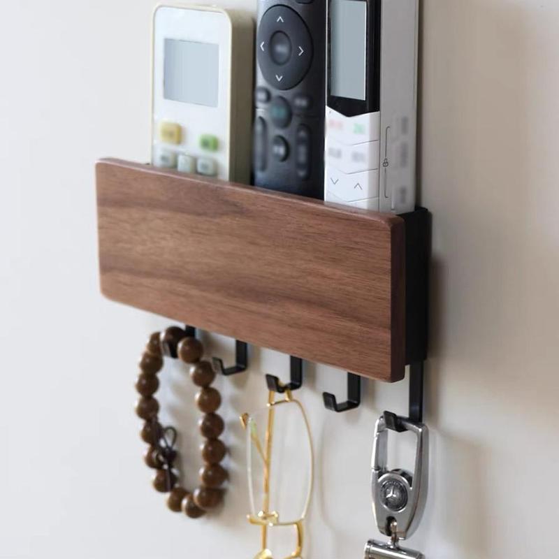 Wooden Wall Mounted Storage Hook, Simple Key Storage Box, Multifunctional Hanging Hook for Home Kitchen Bathroom