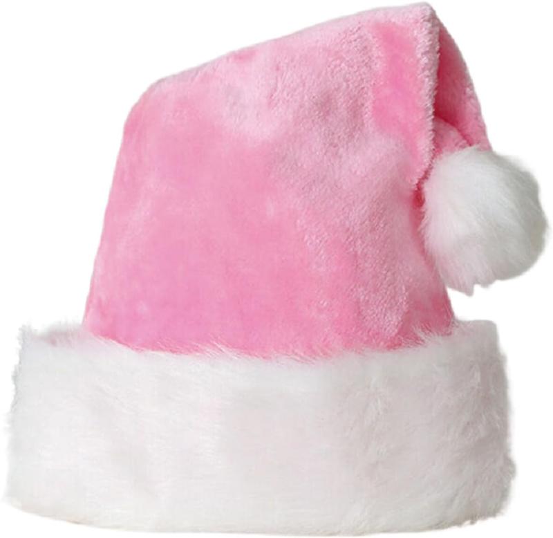 Santa Hat for Women, Adults Unisex  Comfort Xmas Hat  Plush for Christmas  Year Festive Holiday Party