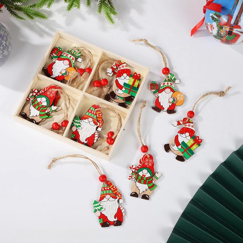 Boxed Christmas Tree Pendants, 12pcs box Cute Gnome Design Hanging Decoration, Christmas Decorations for Home Party Tree