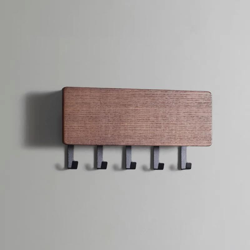 Wooden Wall Mounted Storage Hook, Simple Key Storage Box, Multifunctional Hanging Hook for Home Kitchen Bathroom