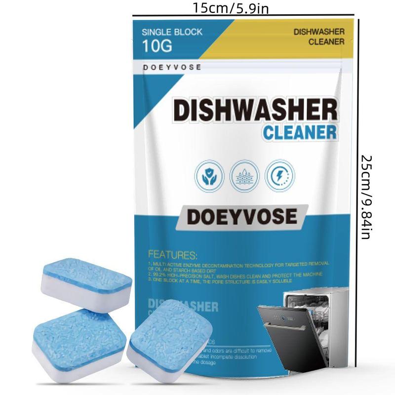 Doeyvose Dishwasher Effervescent Tablet, 1 Set Dishwasher Cleaning Tablet, RV Kitchen Cleaner for Removing Oil Stains & Watermarks, Universal Accessories