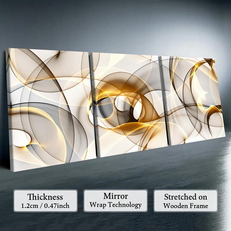 Abstract Art Canvas Painting with Wooden Frame, 3 Counts Modern Wall Art Painting, Wall Decor for Home Living Room Bedroom Office, Room Decor, Christmas 2024 Ornament, Christmas Gift Ideas