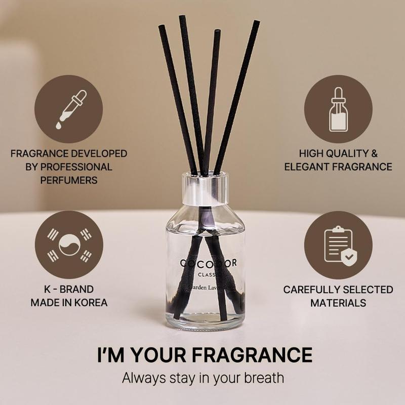 Classic Reed Diffuser Dark Vanilla&Sandalwood 3.4oz(100ml) 1 Pack Home Frrance Scent Essential Oil Stick Diffuser for Bedroom Bathroom Home Décor