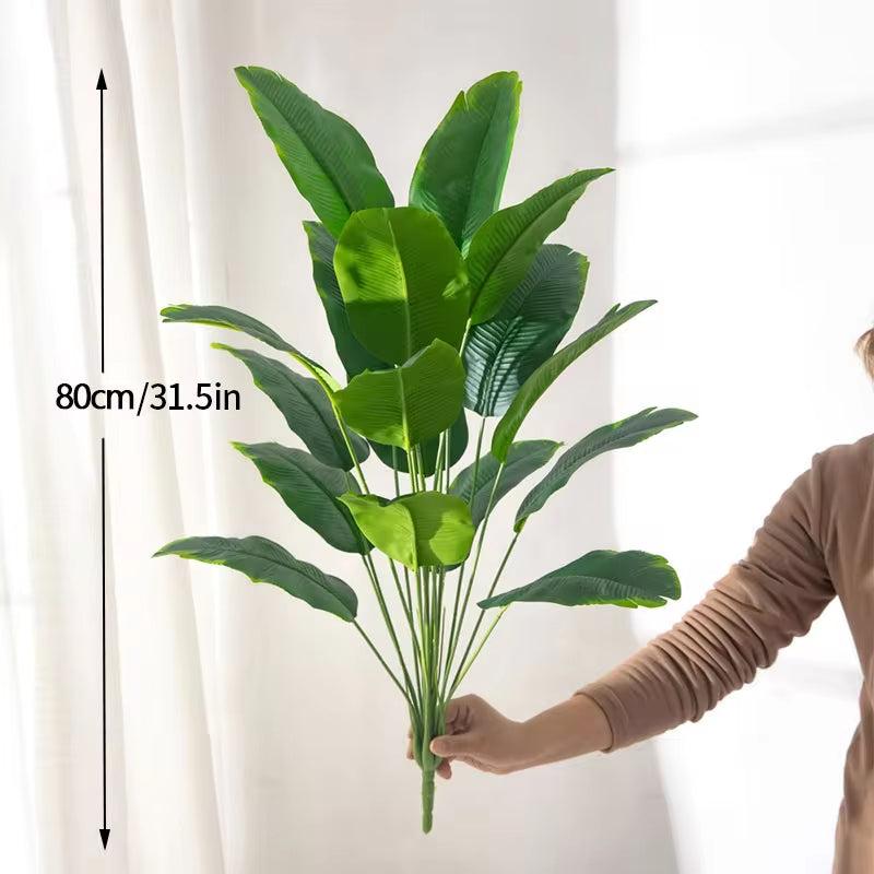 24 Leaves Large Tropical Palm Fake Banana Plant