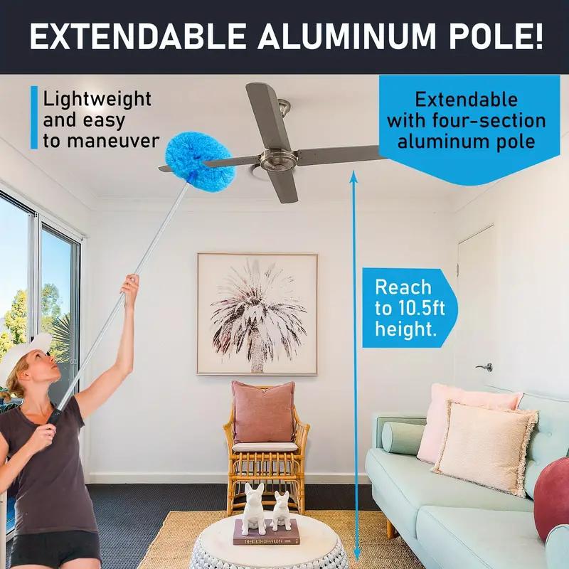 1 Ceiling fan cleaner with extension pole, retractable and reusable cleaning dust collector, suitable for cleaning bookshelves, doors and window tops - the perfect cleaning tool o cedar linoleum floor temple  aprons cotton pads mopcleaner square spinmop