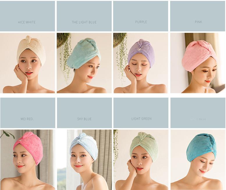 Women's Hair Dryer Cap, Absorbent Dry Hair Towel Light Microfiber