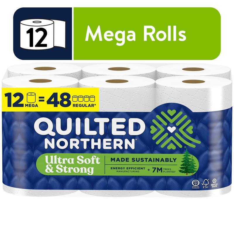 Quilted Northern Ultra Soft and Strong 2-Ply Toilet Paper, 12 Mega Rolls