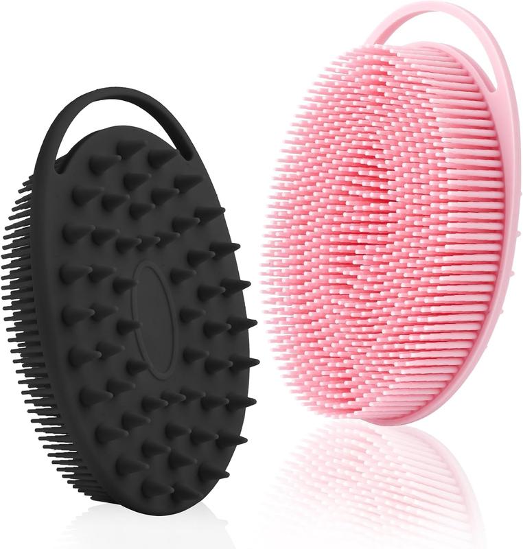 Silicone Body Scrubber, Silicone Loofah, 2 count Silicone Shower Scrubber,  Silicone Shower Scrubber, 2 in 1 Silicone Body Scrub Brush Scalp  Shampoo Brush for All Skin Men Women Bath Gift