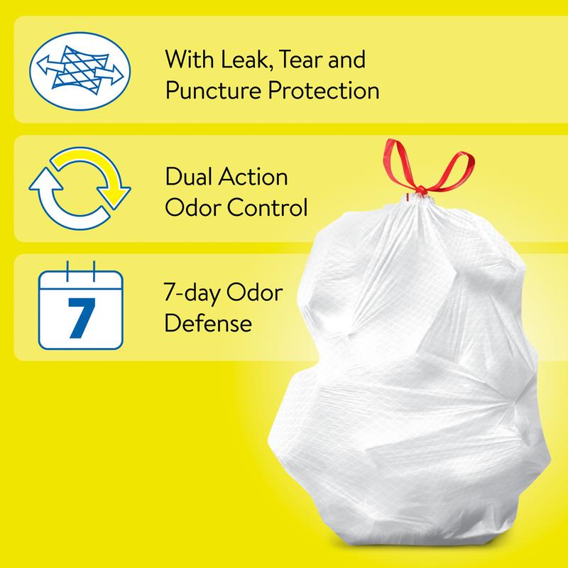 Great Value Strong Flex Tall Kitchen Drawstring Trash Bags, Citrus Burst, 13 Gallon, 120 Count