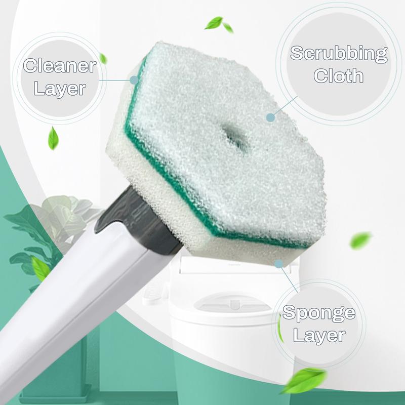 60 Counts Disposable 6-Sided Upgrades Green Toilet Brush Wand Refills, Used for Toilet Cleaning,Compatible with Clorox