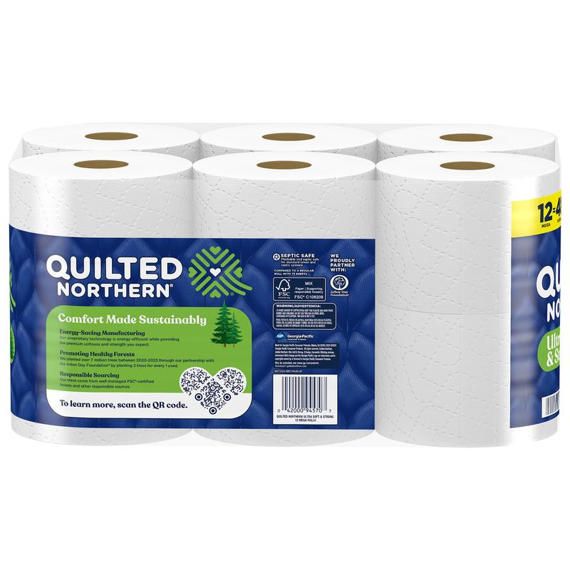 Quilted Northern Ultra Soft and Strong 2-Ply Toilet Paper, 12 Mega Rolls