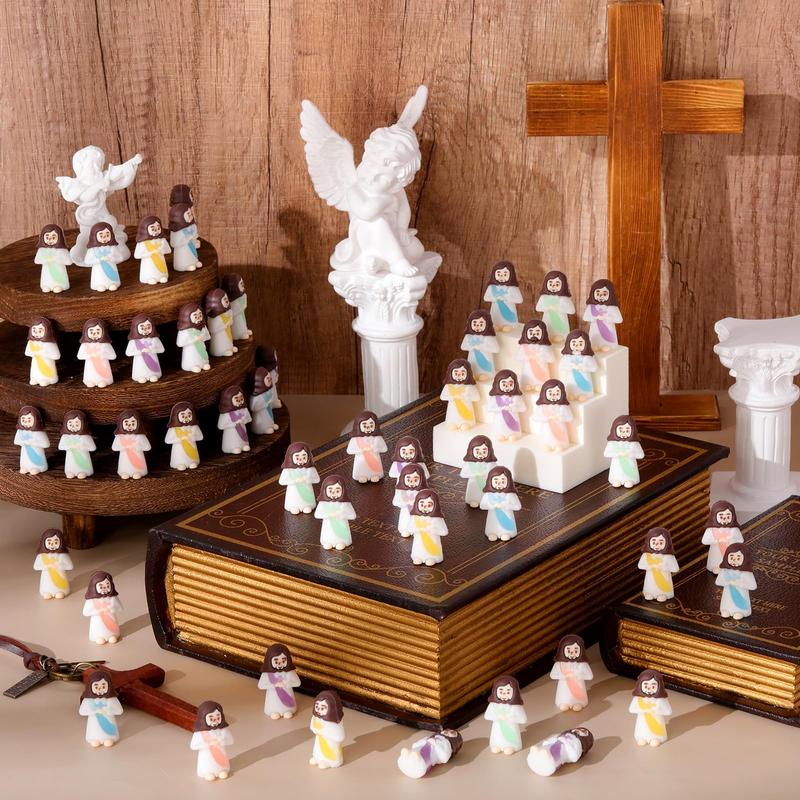 Mini Jesus Statue 50Pcs Mini Jesus Figures Glow in The Dark Little Jesus Figurines to Hide and Seek Religious Christmas Christian Baptism Gifts Creative Gift for Family Friend