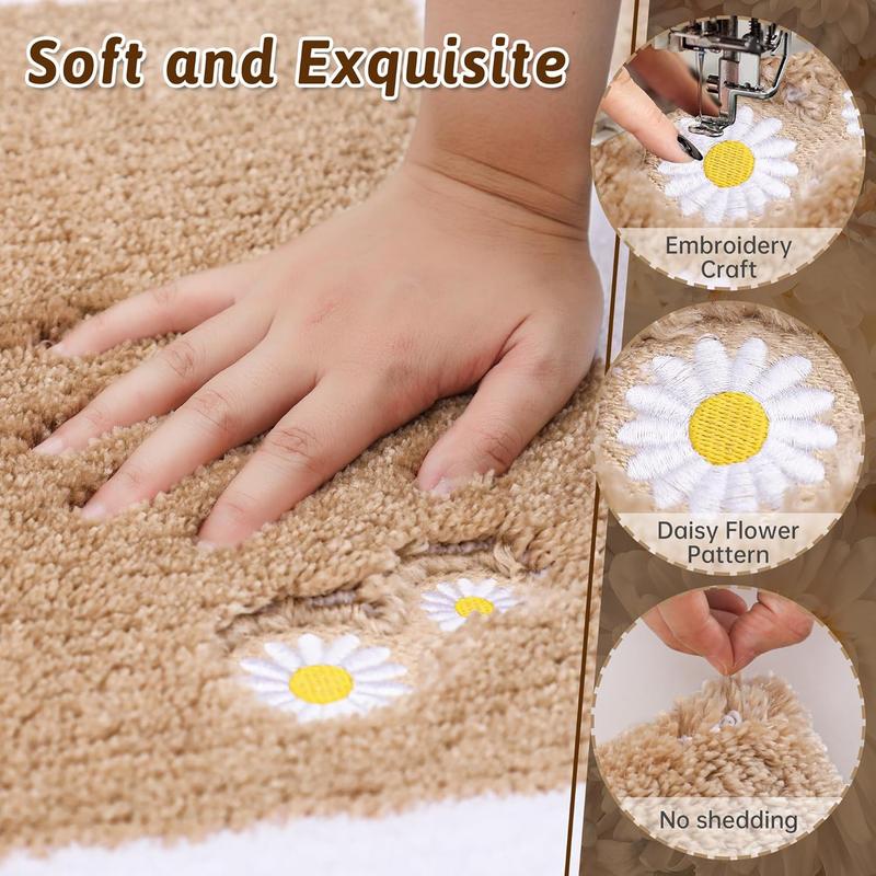 Bath-Back-Non-Slip-Bath-Mats-for-Bathroom Absorbent and Soft Bathroom Mat Washable Bath Rugs Embrooded Floral Bathroom Rugs Beige Bath Mat 16 