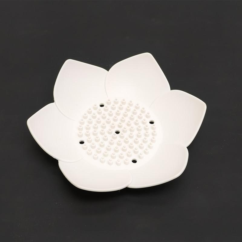 Lotus Shaped Soap Drain Holder, 5 Counts set Silicone Soap Box, Soap Bar Holder for Bathroom, Household Bathroom Supplies