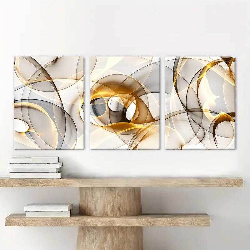 Abstract Art Canvas Painting with Wooden Frame, 3 Counts Modern Wall Art Painting, Wall Decor for Home Living Room Bedroom Office, Room Decor, Christmas 2024 Ornament, Christmas Gift Ideas