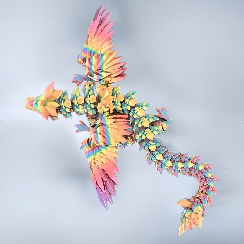 3D Printed Crystal Winged Dragon Figurine