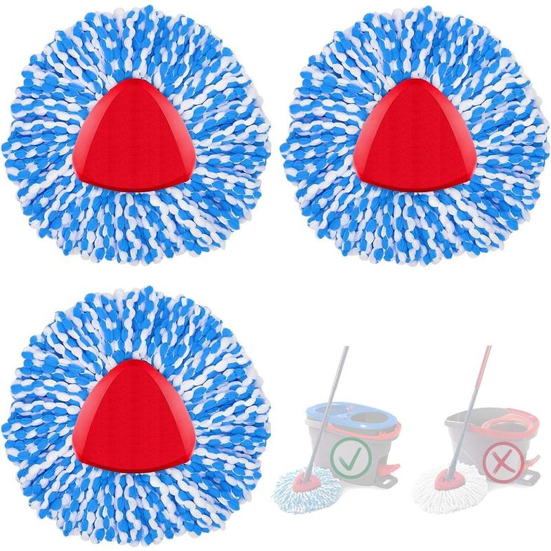 5 Pack Spin Mop Heads Replacement, RinseClean Spin Mop Refill Blue for Ocedar 2 Tank System Triangle Mop-Head, Microfiber Mop Easy Cleaning Floor Head Mop for Floor Cleaning